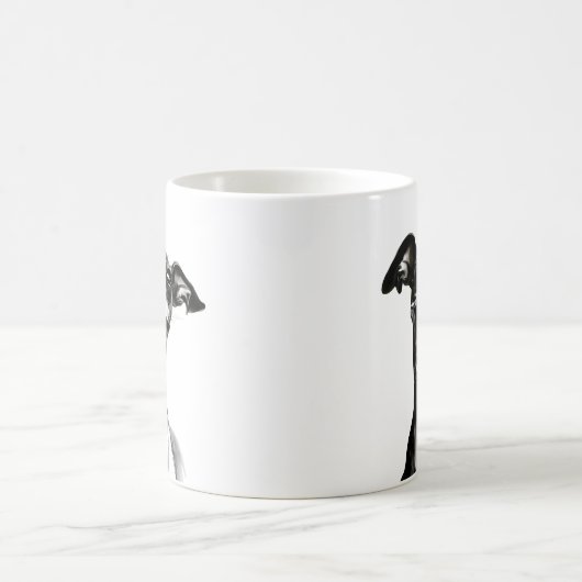 Schwarzweiß-Iggy | Niedlicher Italienischer Windhu Kaffeetasse (Mittel)