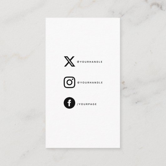 Schwarzweiß: Ihr Logo und soziale Links Begleitkarte (Rückseite)