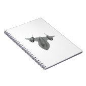 Schwarzweiss-Illustration der Amsel-SR71 Notizblock (Rechte Seite)