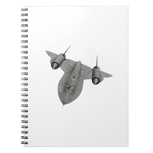 Schwarzweiss-Illustration der Amsel-SR71 Notizblock (Vorderseite)