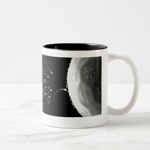 Schwarzweiss-Illustration der Düngung Zweifarbige Tasse