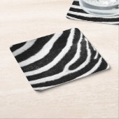 Schwarzweiss-Imitatpelzstreifen Zebra-Druck Rechteckiger Pappuntersetzer (angewinkelt)