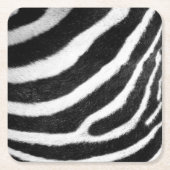Schwarzweiss-Imitatpelzstreifen Zebra-Druck Rechteckiger Pappuntersetzer (Vorderseite)
