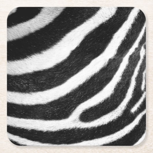 Schwarzweiss-Imitatpelzstreifen Zebra-Druck Rechteckiger Pappuntersetzer (Vorderseite)