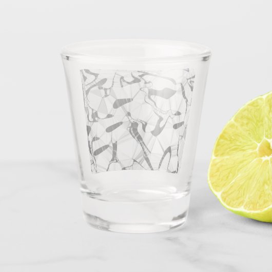 Schwarzweiß in Motion Shot Glass Schnapsglas (Rückseite)