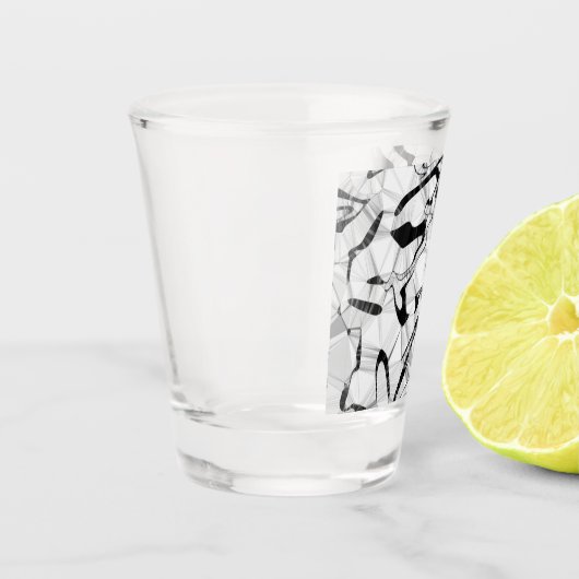 Schwarzweiß in Motion Shot Glass Schnapsglas (Links)
