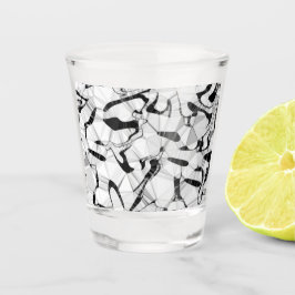 Schwarzweiß in Motion Shot Glass Schnapsglas