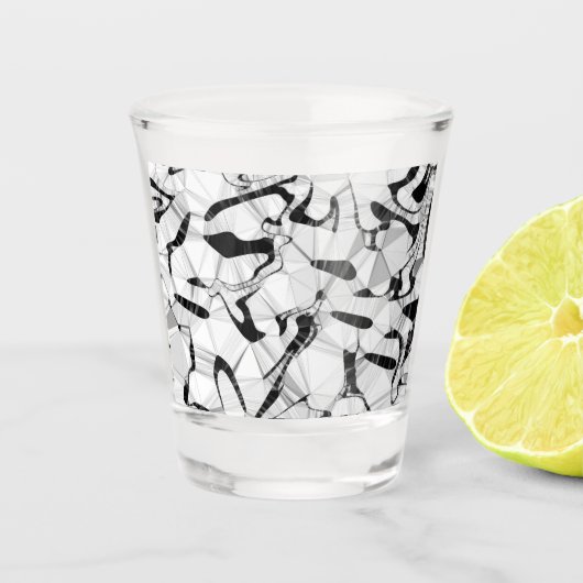 Schwarzweiß in Motion Shot Glass Schnapsglas (Vorderseite)