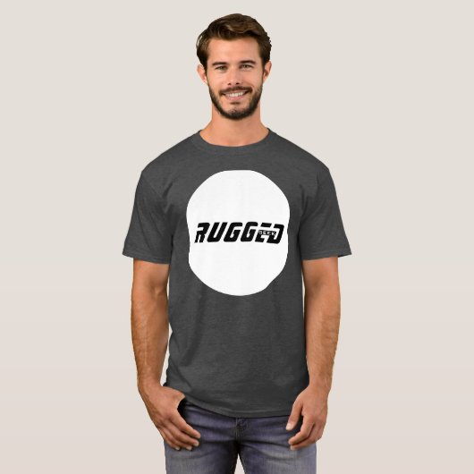Schwarzweiß Intelligent and Tough RUGGED GEEK T-Shirt (Vorne ganz)