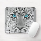 Schwarzweiss-Jaguar mit blauen Augen Mousepad (Mit Mouse)