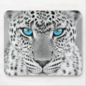 Schwarzweiss-Jaguar mit blauen Augen Mousepad (Vorne)