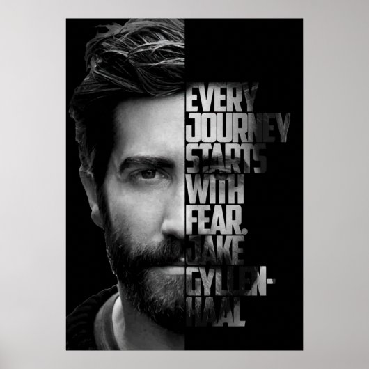 Schwarzweiß-Jake-Gyllenhaal-Zitat Poster (Vorne)