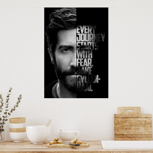Schwarzweiß-Jake-Gyllenhaal-Zitat Poster (Küche)