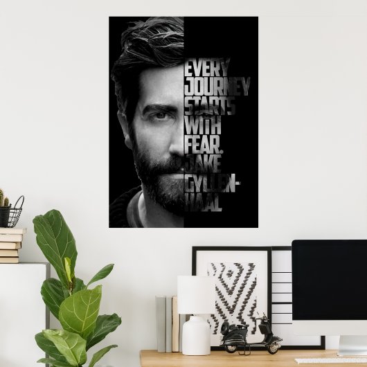 Schwarzweiß-Jake-Gyllenhaal-Zitat Poster (Heimbüro)