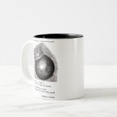Schwarzweiss-Kaffee-Tasse mit Zitat und Kunst Zweifarbige Tasse (Vorderseite Links)