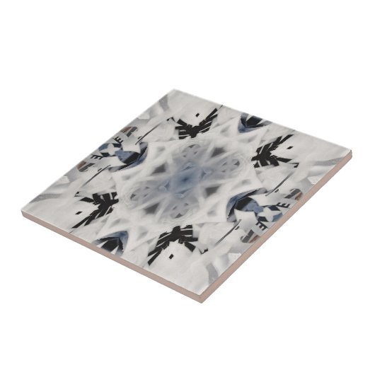 Schwarzweiss-Kaleidoskop-Graffiti Fliese (Seite)