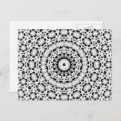 Schwarzweiss-Kaleidoskop-Muster II Ankündigungspostkarte (Vorne/Hinten)