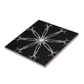 Schwarzweiss-Kaleidoskop-Stern Fliese (Seite)