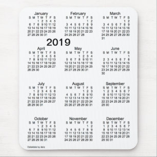 Schwarzweiss-Kalender des Großdruck-2019 durch Mousepad