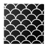 Schwarzweiss-Kamm-Muschel Fliese (Vorderseite)