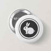 Schwarzweiss-Kaninchen Button (Vorne & Hinten)