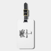 Schwarzweiss-Kap-Korallen- u. Palmenentwurf Gepäckanhänger (Vorderseite vertikal)