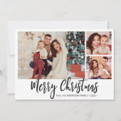 Schwarzweiß Kariert 3 FotoCollage Weihnachten (Vorderseite)