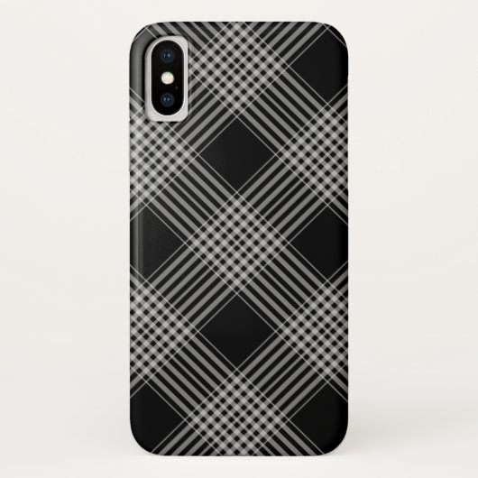 Schwarzweiß kariert Case-Mate iPhone hülle (Rückseite)