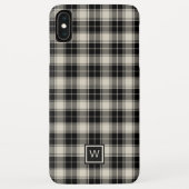 Schwarzweiß Kariert mit Monogramm Case-Mate iPhone Hülle (Rückseite)