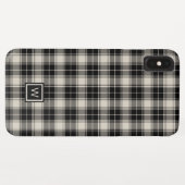 Schwarzweiß Kariert mit Monogramm Case-Mate iPhone Hülle (Rückseite (Horizontal))
