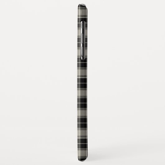 Schwarzweiß Kariert mit Monogramm Case-Mate iPhone Hülle (Hinten/Links)