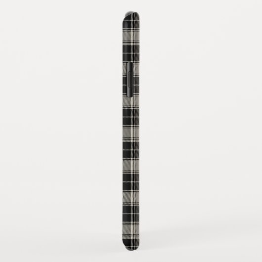 Schwarzweiß Kariert mit Monogramm Case-Mate iPhone Hülle (Hinten/Rechts)