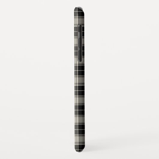 Schwarzweiß Kariert mit Monogramm Case-Mate iPhone Hülle (Hinten/Links)