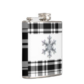 Schwarzweiß kariert - Schneeflocke Flachmann (Rechts)