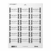 Schwarzweiß-Kariertes Muster - Bearbeitungsadresse Adressaufkleber (Vorne)