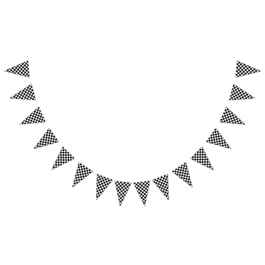 Schwarzweiss-kariertes Wimpelkette (Alle)
