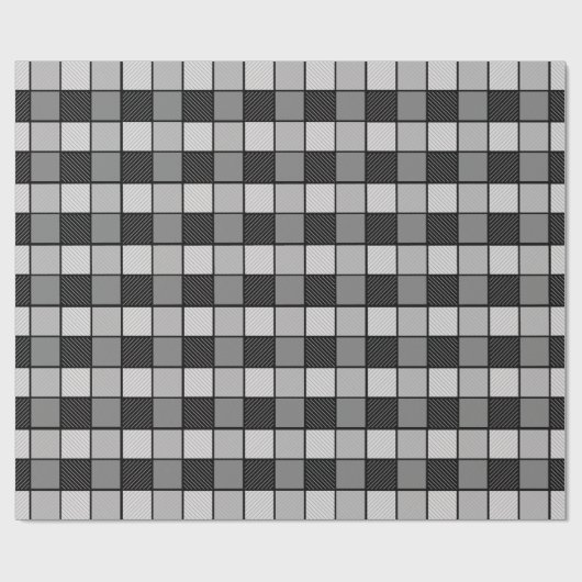 Schwarzweiß-Karo Geschenkpapier (Flach)