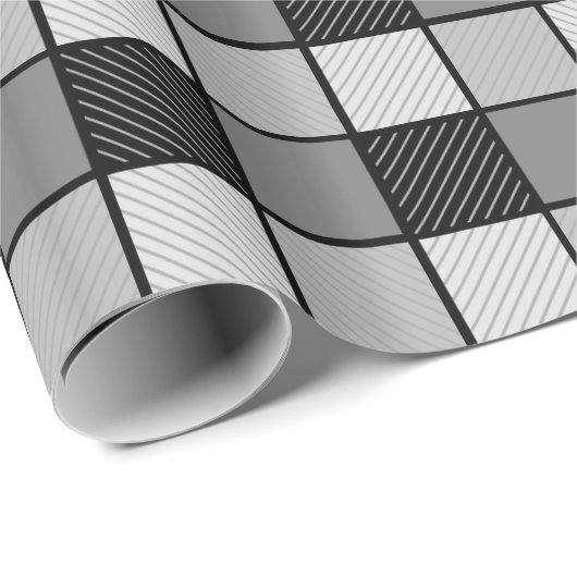 Schwarzweiß-Karo Geschenkpapier (Rolleneckpunkt)