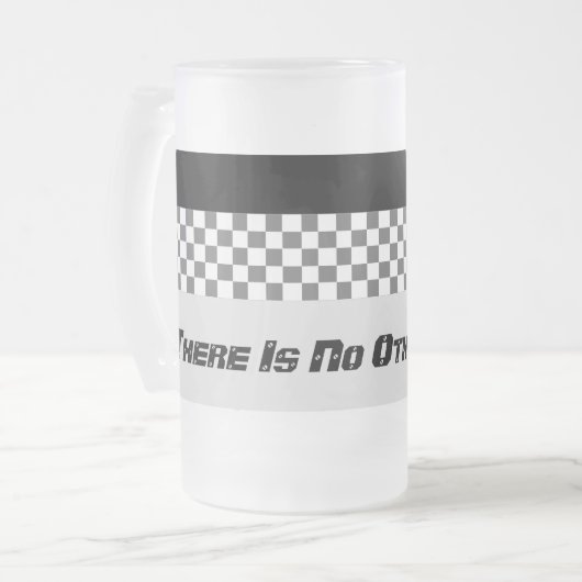 Schwarzweiß-Karo Mattglas Bierglas (Vorderseite Links)