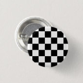 Schwarzweiß-Karo-Muster Button (Vorne & Hinten)