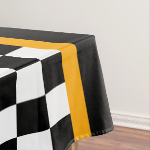Schwarzweiß-Karo Tischdecke