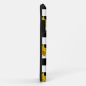 Schwarzweiss-Karos mit gelber Orchidee Case-Mate iPhone Hülle (Hinten/Rechts)