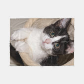 Schwarzweiss-Kätzchen Fleecedecke (Vorderseite (Horizontal))