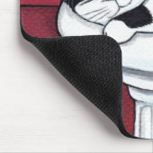 Schwarzweiss-Katze in der Badezimmer-Wanne - Mousepad (Ecke)