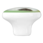 Schwarzweiss-Katze, kundengerecht Keramikknauf (Seitenansicht)