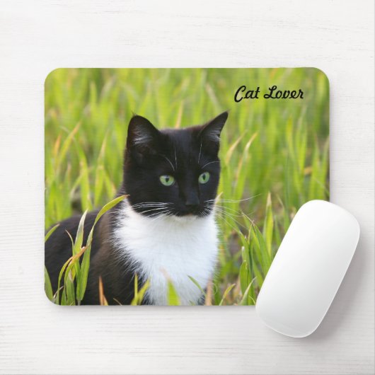 Schwarzweiss-Katze Mousepad (Mit Mouse)
