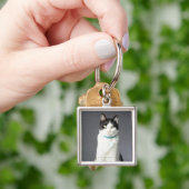 Schwarzweiss-Katze Schlüsselanhänger (Hand)