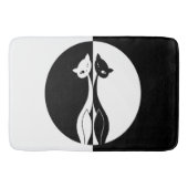 Schwarzweiss-Katzen Badematte (Vorderseite)