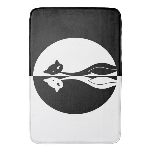 Schwarzweiss-Katzen Badematte (Vorderseite Vertikal)