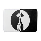 Schwarzweiss-Katzen Badematte (Vorderseite)